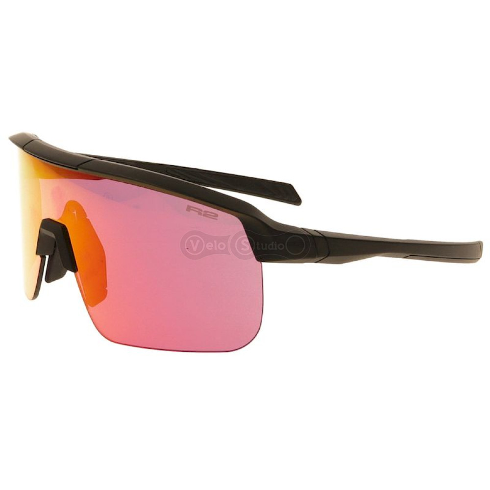 Подростковые очки R2 FUSION black (TR90), линза rose (HD), покрытие orange full revo, кат 2