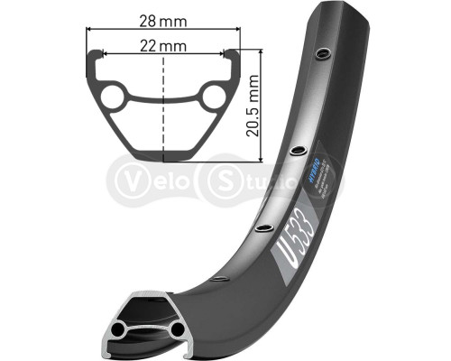 Обод DT SWISS U 533 26x22 DISK BRAKE 32 отверстия