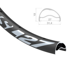 Обод BlackJack SL 27 ASY 29", 622x27, 28 отв., FV, бескамерный, асимметричный, черный