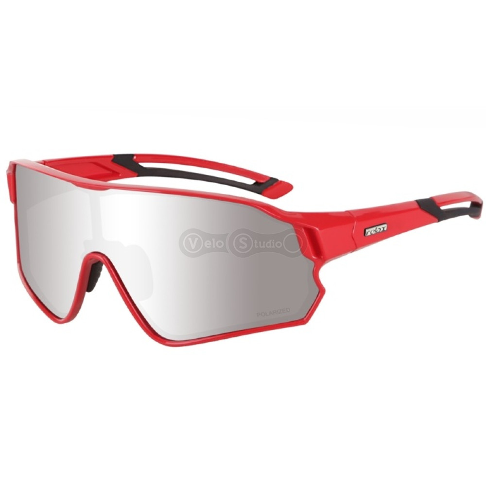 Очки Relax Artan красные глянцевые, линза smoke (Polarized TAC 1,1мм), silver mirror, кат 3
