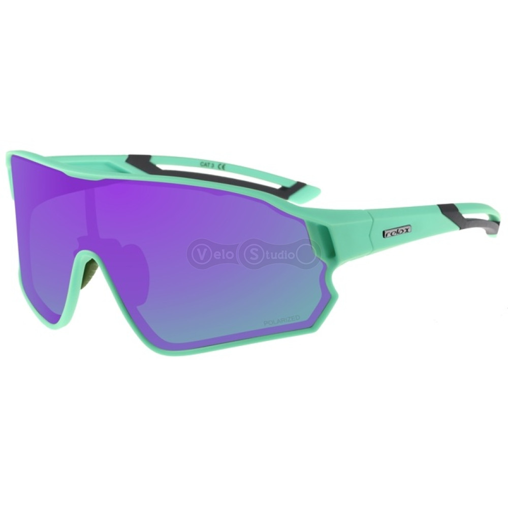 Окуляри Relax Artan зелені матові, лінза smoke (Polarized TAC 1,1mm), фіолетовий, кат 3