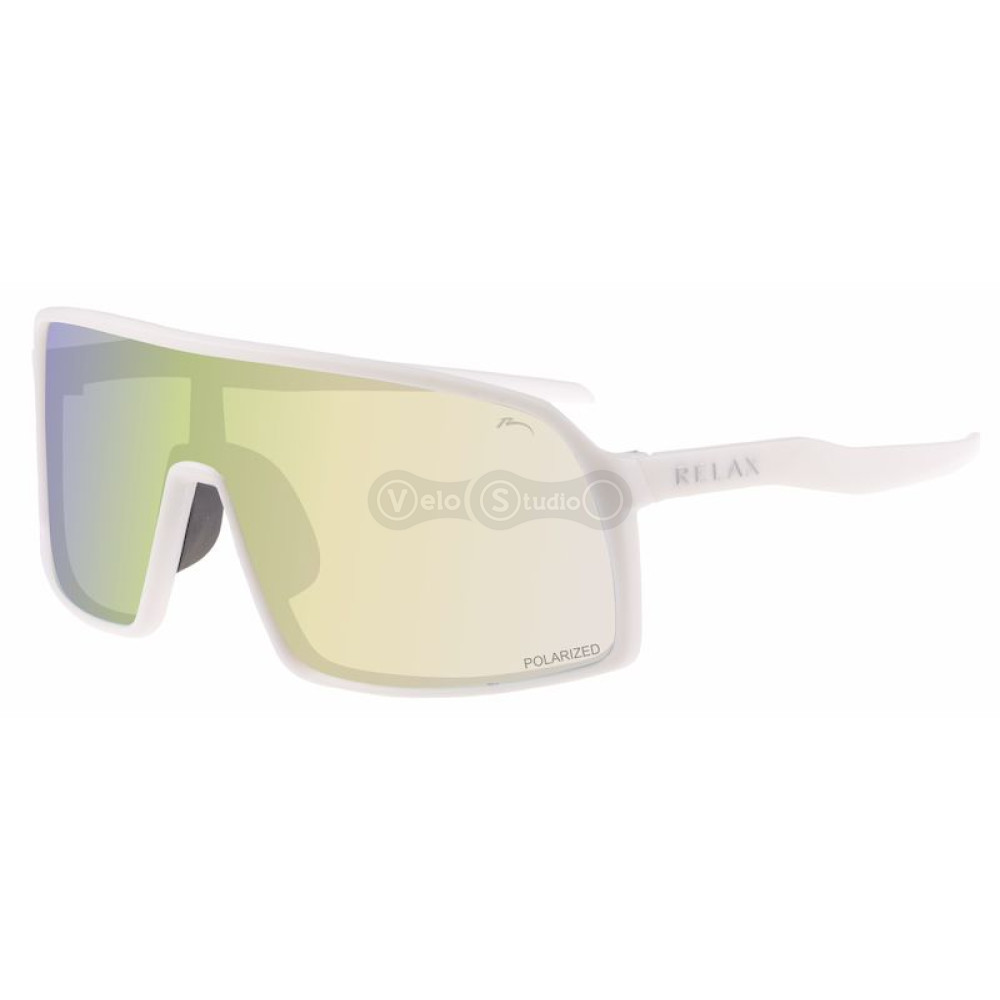 Окуляри Relax Prati білі глянсові, лінза brown (Polarized TAC), amber platinum, кат 3