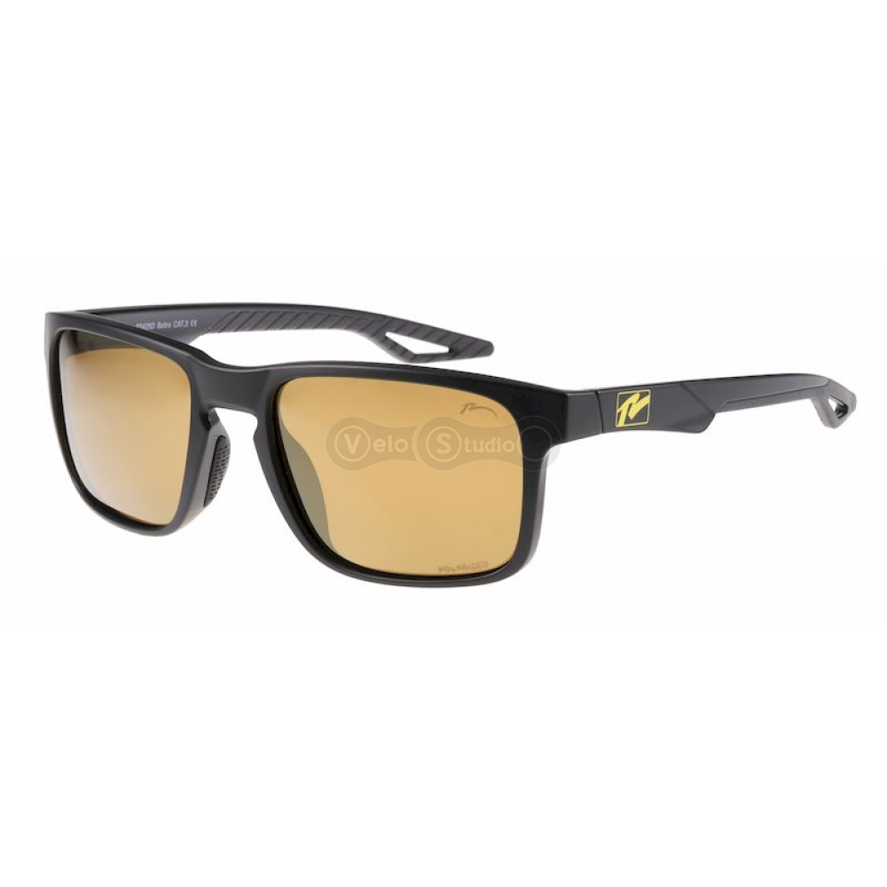 Окуляри Relax Baltra чорні матові, лінза smoke (Polarized TAC 1,1mm), gold mirror, кат 3