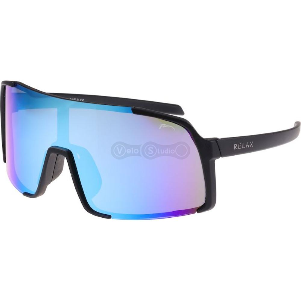 Окуляри Relax Dingo чорні матові, лінза green (TAC 1,0mm), ice blue platinum, кат 3
