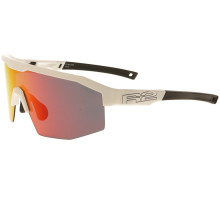 Очки R2 GAIN white (TR90), линза smoke (Polarized TAC), покрытие black/red full revo, кат 3