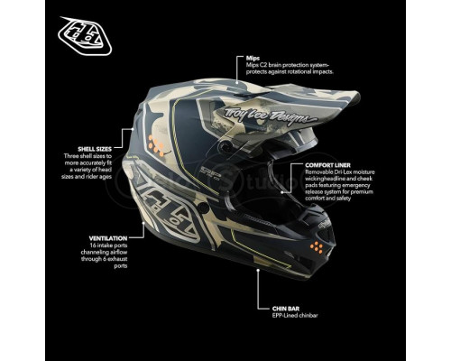 Мотошолом TLD GP PRO Mips HELMET; TROOPER [BLACK / CAPER] LG