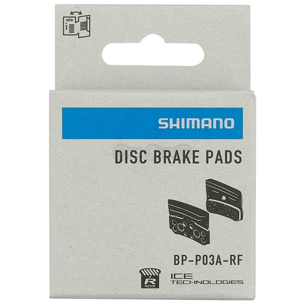 Тормозные колодки Shimano P03A-RF с радиатором, XTR, Deore XT, SLX, CUES, полимер/resin