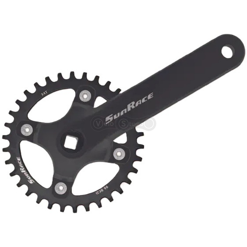 Шатуни SunRace FCM80V під квадрат, 170 мм, 34T, 96BCD, на 11/10/9 швидкостей, чорні