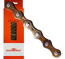 Ланцюг SunRace CNM22 Brown 7-6 швидкостей, 116 ланок, із замком
