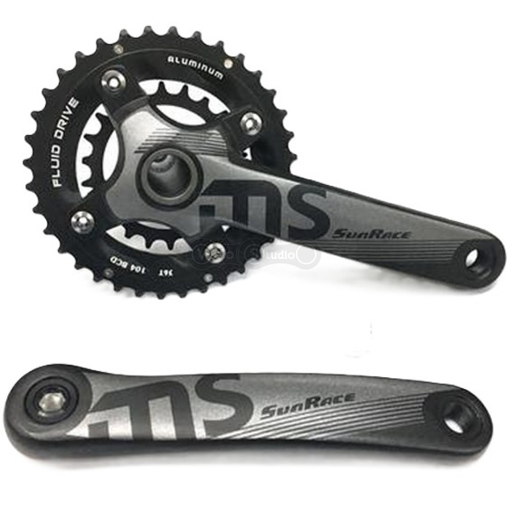 Шатуни SunRace FCMS66 Hollowtech, 175 мм, 36-22T, 104/64BCD, алюмінієва зірка