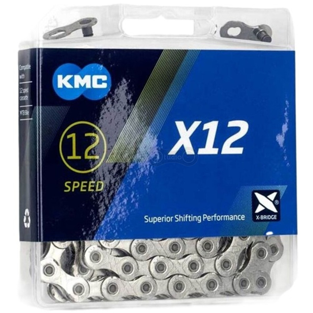Цепь KMC X12 Silver 12 скоростей 126 звеньев + замок