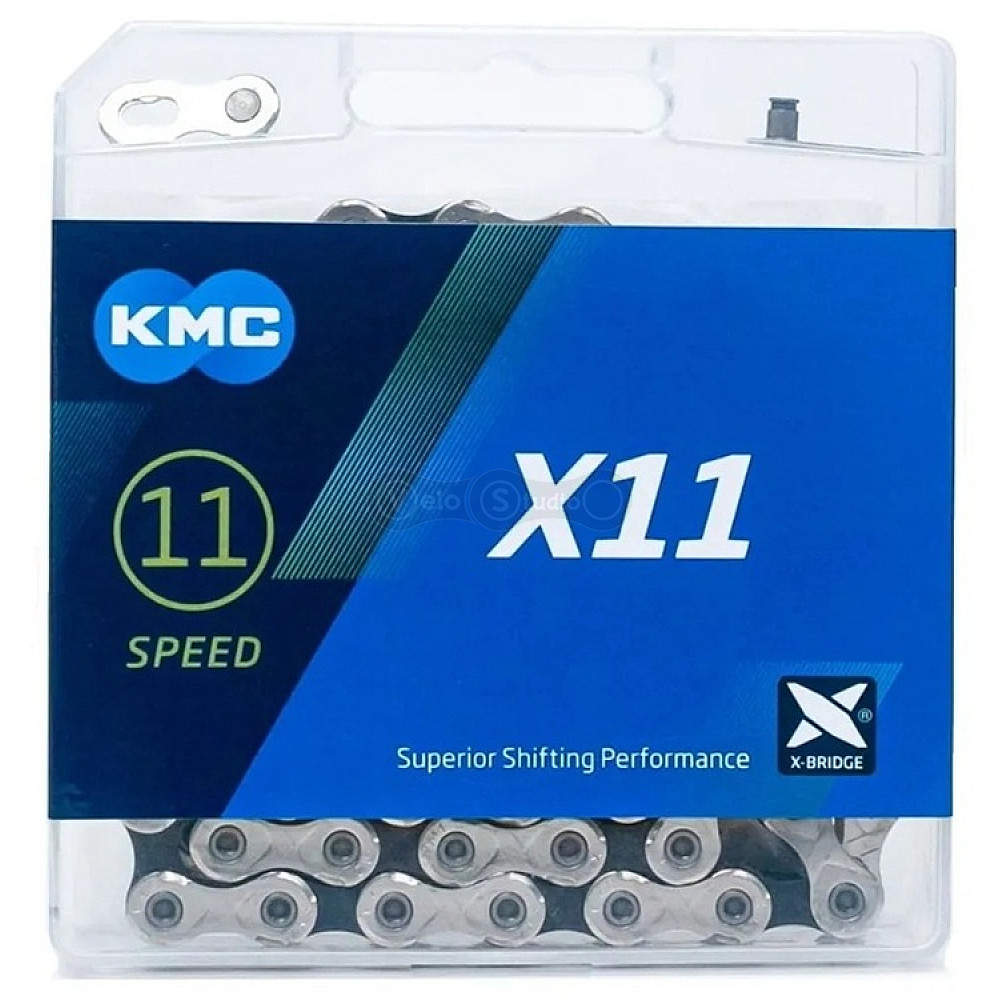 Цепь KMC X11, 11 скоростей, 118 звеньев Silver/Black + замок