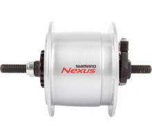 Динамо-втулка Shimano DH-C6000-3N-NT, NEXUS, 6V 2.4W, 36H, Roller Brake, 100X140MM, на гайках, срібло