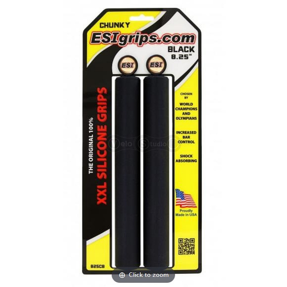 Грипсы ESI XXL 8.25 дюймов; Chunky Black (черные)