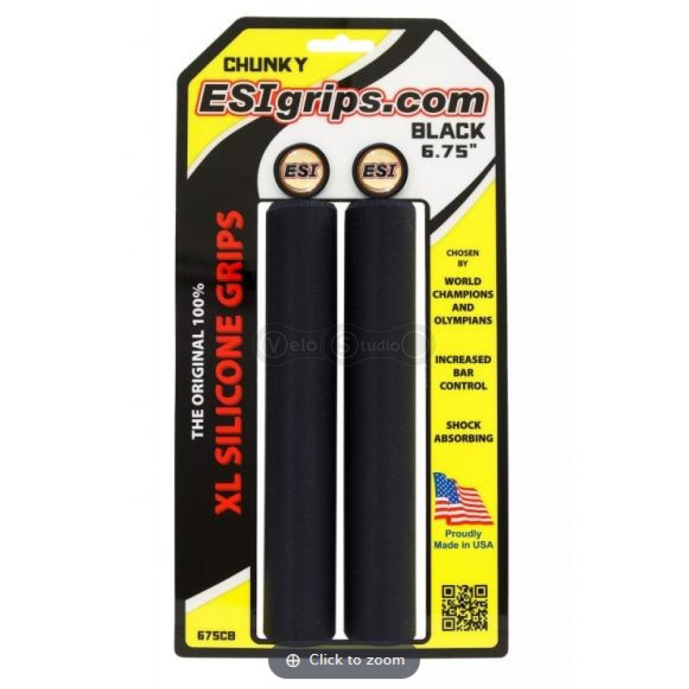 Грипси ESI XL 6.75 дюймів; Chunky Black (чорні)