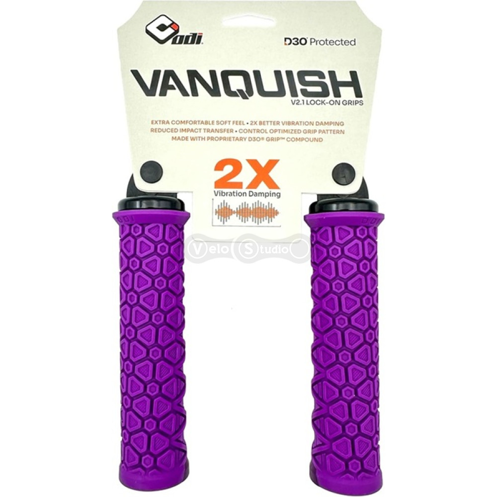 Грипси ODI Vanquish, v2.1 Lock-On ,MTB , Closed End Purple/Met Purp w/Blk