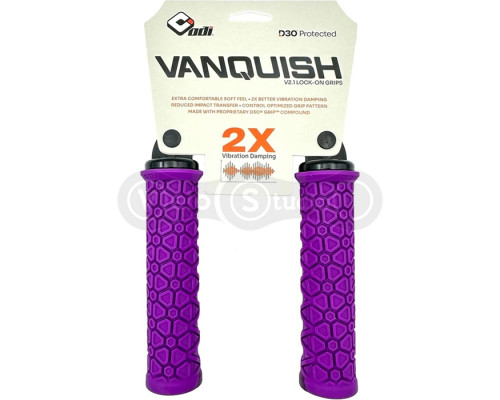 Грипсы ODI Vanquish, v2.1 Lock-On ,MTB , Closed End Purple/Met Purp w/Blk