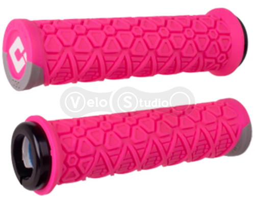 Грипсы ODI Vanquish, v2.1 Lock-On ,MTB , Closed End Pink/Gray w/Blk