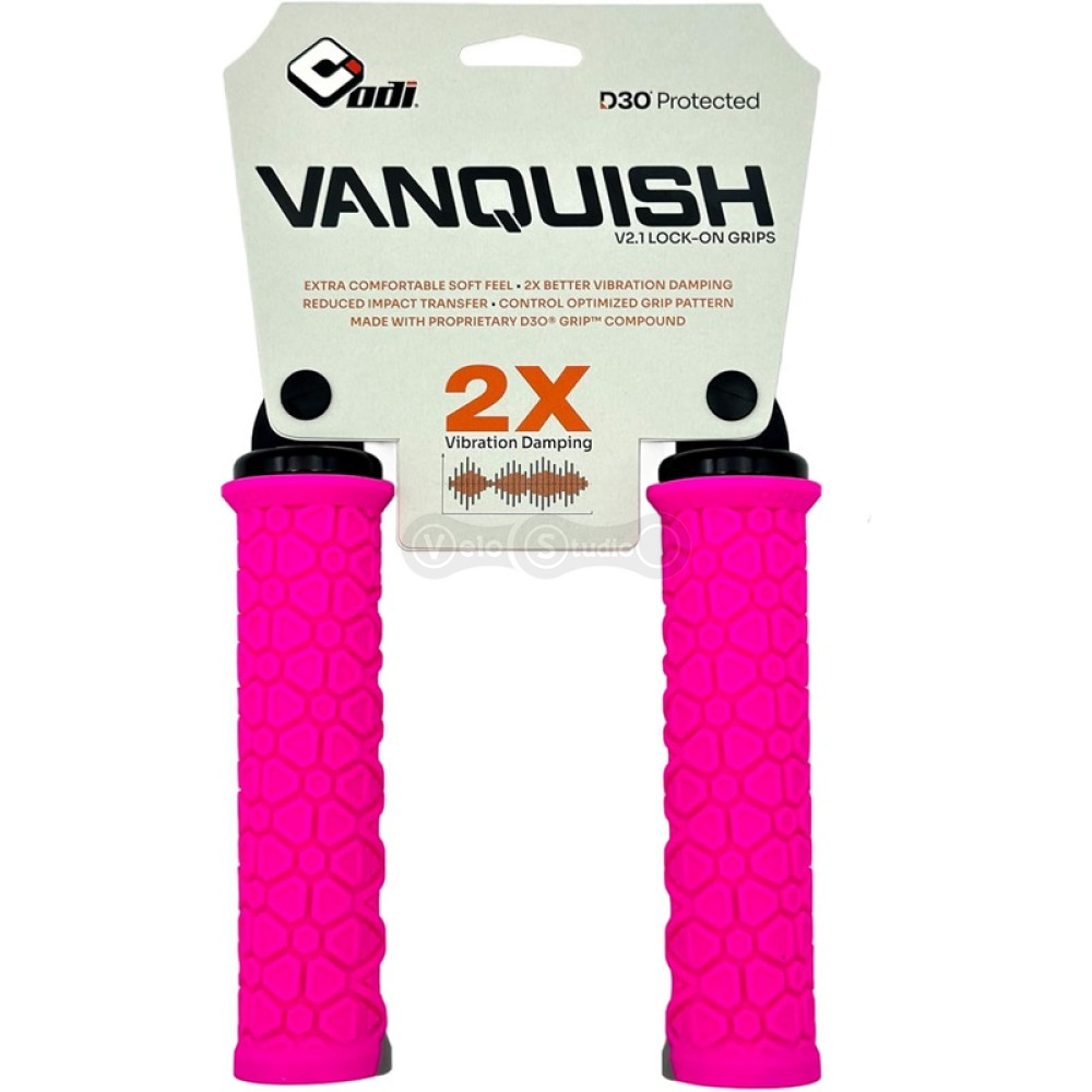 Грипси ODI Vanquish, v2.1 Lock-On ,MTB , Closed End Pink/Gray w/Blk
