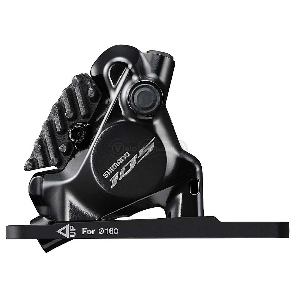 Калипер гидравлического тормоза Shimano BR-R7170-F, 105, FLAT MOUNT передний адаптер 140/160мм, колодка L05A RESIN PAD(W/FIN)