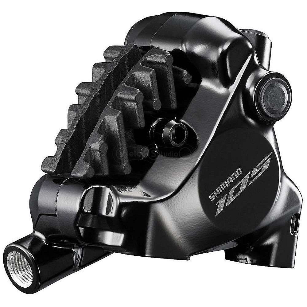 Калипер гидравлического тормоза Shimano BR-R7170-F, 105, FLAT MOUNT передний адаптер 140/160мм, колодка L05A RESIN PAD(W/FIN)