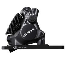 Калипер гидравлического тормоза Shimano BR-RX820, GRX, передний, FLAT MOUNT, 140/160MM ротор, колодка L05A RESIN PAD(W/FIN)