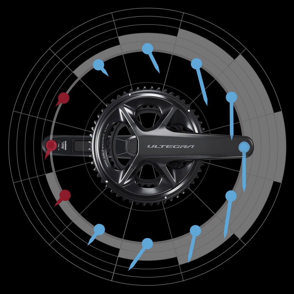 Шатуны Shimano FC-R8100-P ULTEGRA, Hollowtech II 165мм без звезд, с измерителем мощности
