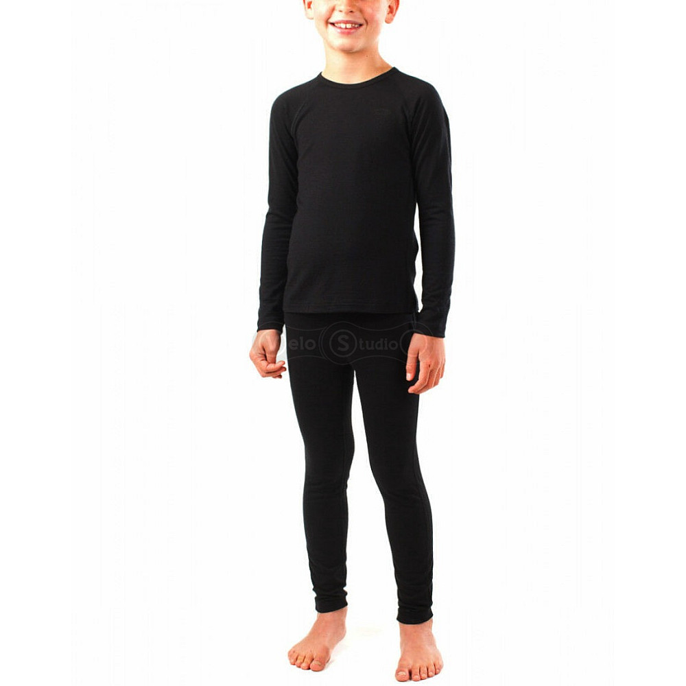 Детская термофутболка с длинным рукавом ICEBREAKER Kids 200 Oasis LS Crewe Black 02