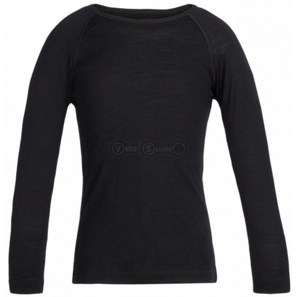 Дитяча термофутболка із довгим рукавом ICEBREAKER Kids 200 Oasis LS Crewe Black 08