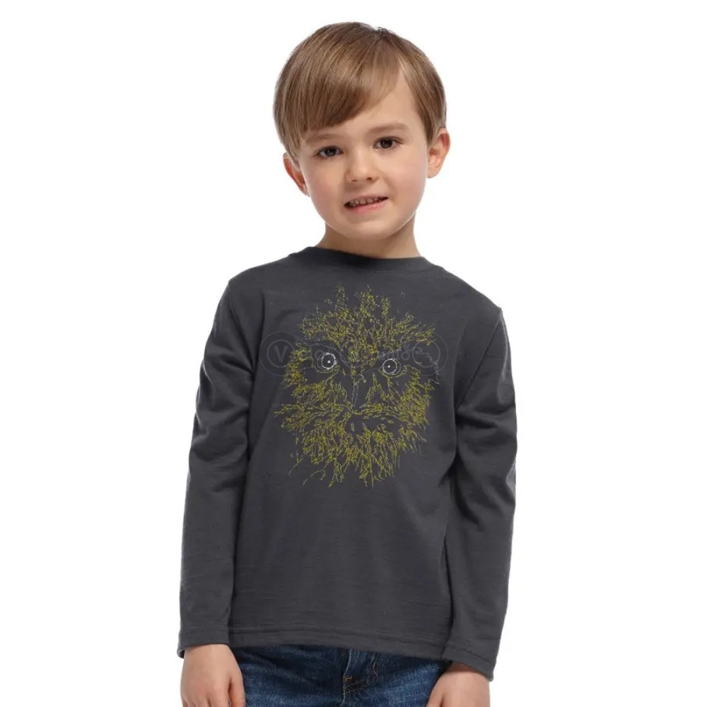 Детская термофутболка с длинным рукавом ICEBREAKER Kids LS Morepork monsoon/rocket 06