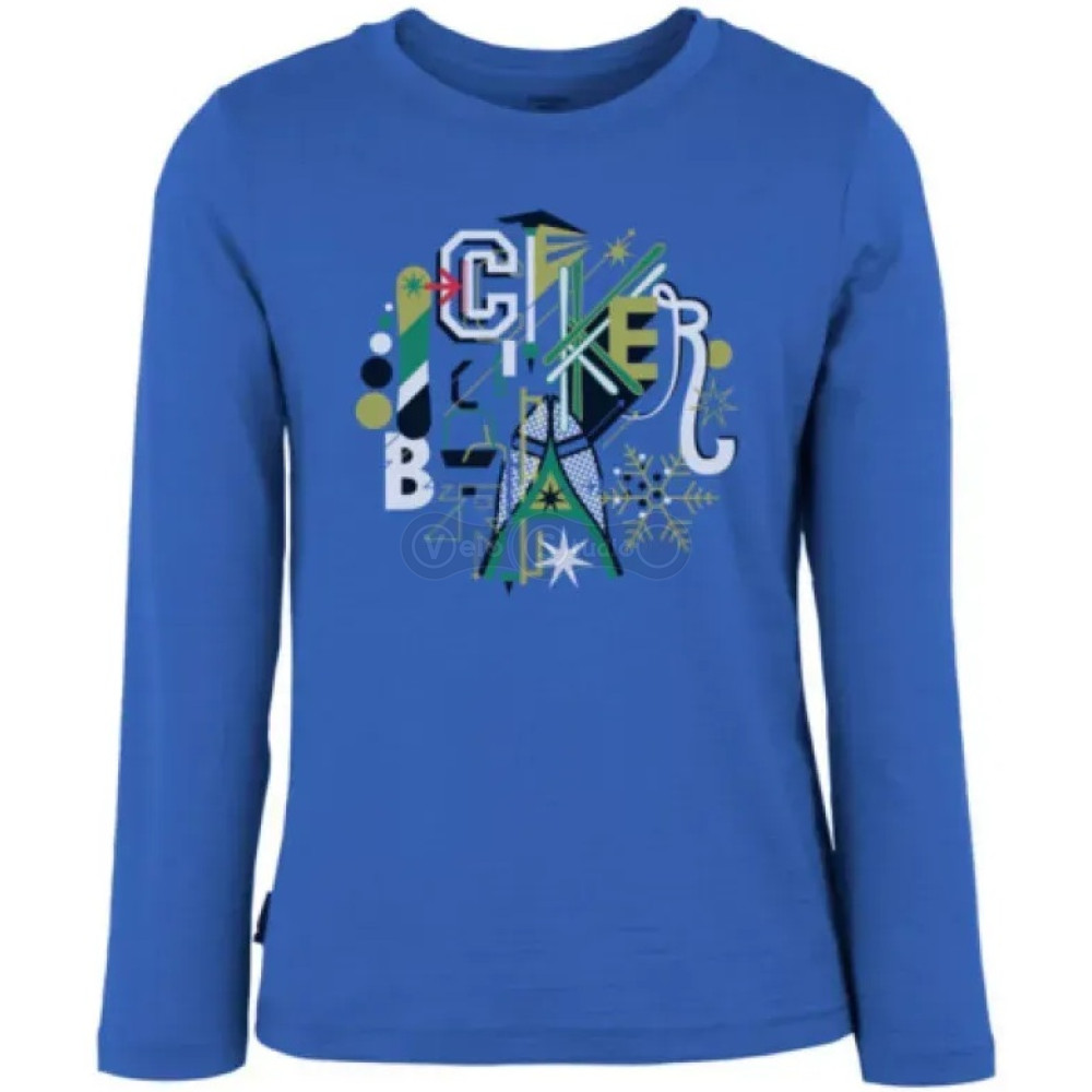 Детская термофутболка с длинным рукавом ICEBREAKER Kids LS Wilderness cadet/chatreuse 08