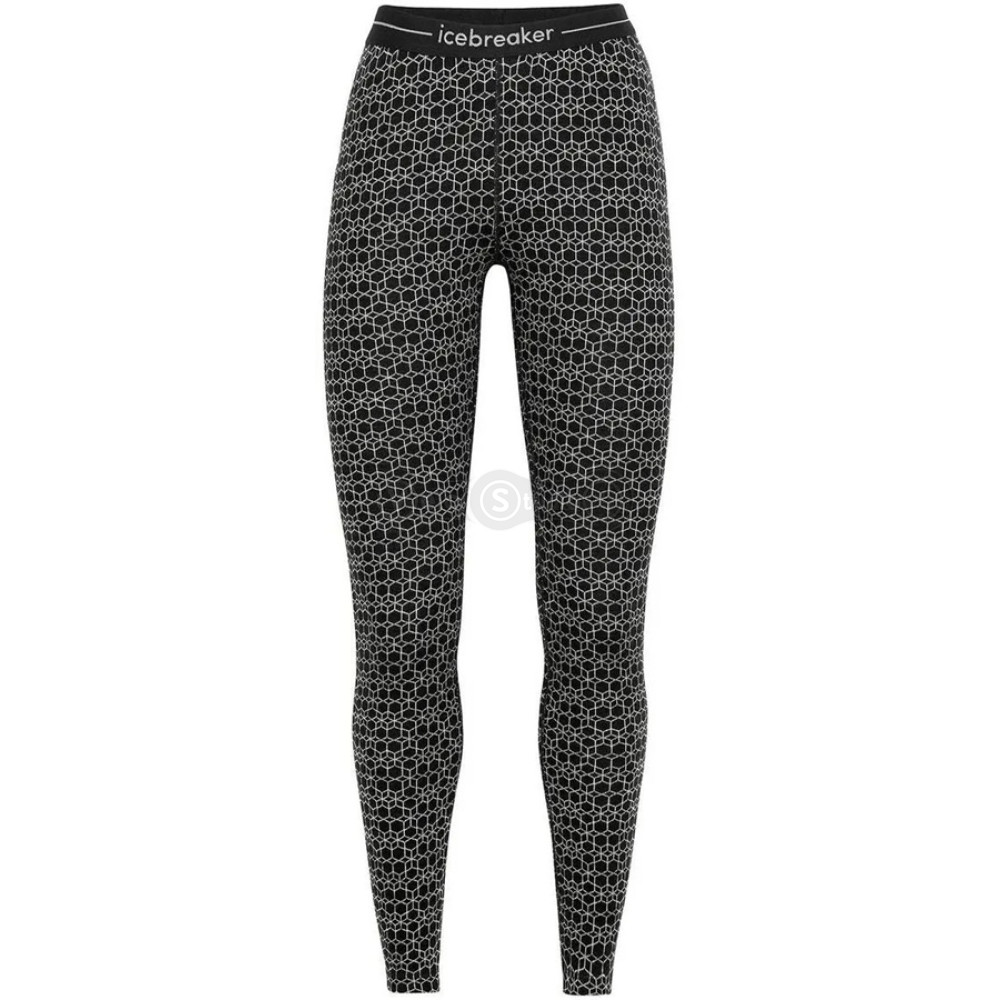 Термоштани ICEBREAKER 250 Vertex Leggings Alpine Geo WOMEN BLACK/SNOW/J M