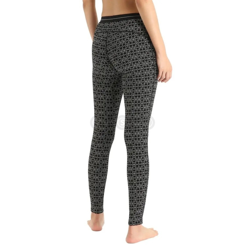 Термоштани ICEBREAKER 250 Vertex Leggings Alpine Geo WOMEN BLACK/SNOW/J M
