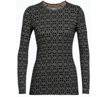 Термофутболка с длинным рукавом ICEBREAKER 250 Vertex LS Crewe Alpine Geo WOMEN BLACK/SNOW/J M