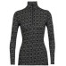 Термофутболка с длинным рукавом ICEBREAKER 250 Vertex LS Half Zip Alpine Geo WOMEN BLACK/SNOW/J S