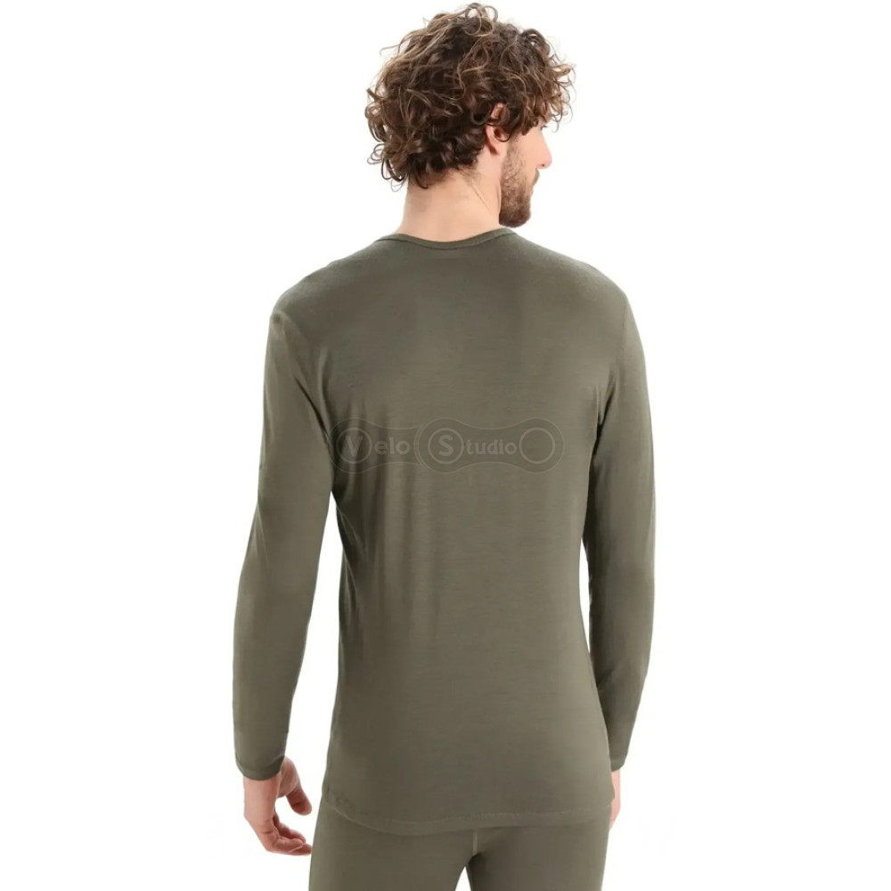 Термофутболка с длинным рукавом ICEBREAKER 200 Oasis LS Crewe Ski Stripes MEN LODEN M