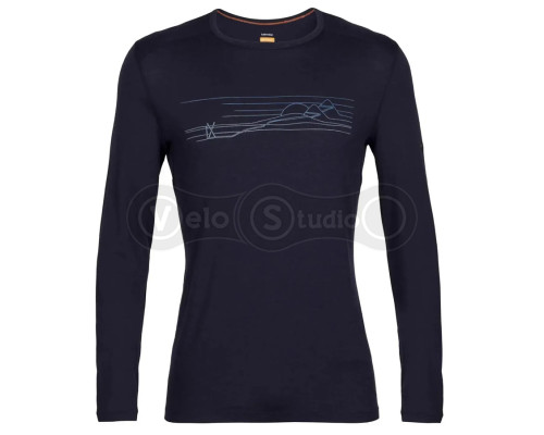 Термофутболка із довгим рукавом ICEBREAKER 200 Oasis LS Crewe Ski Stripes MEN MIDNIGHT M