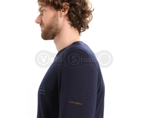 Термофутболка із довгим рукавом ICEBREAKER 200 Oasis LS Crewe Ski Stripes MEN MIDNIGHT M