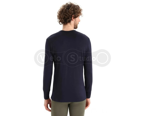 Термофутболка із довгим рукавом ICEBREAKER 200 Oasis LS Crewe Ski Stripes MEN MIDNIGHT M