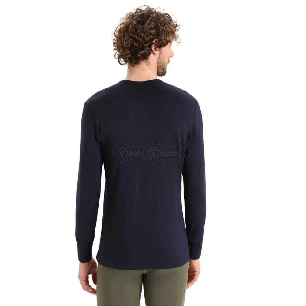 Термофутболка с длинным рукавом ICEBREAKER 200 Oasis LS Crewe Ski Stripes MEN MIDNIGHT S