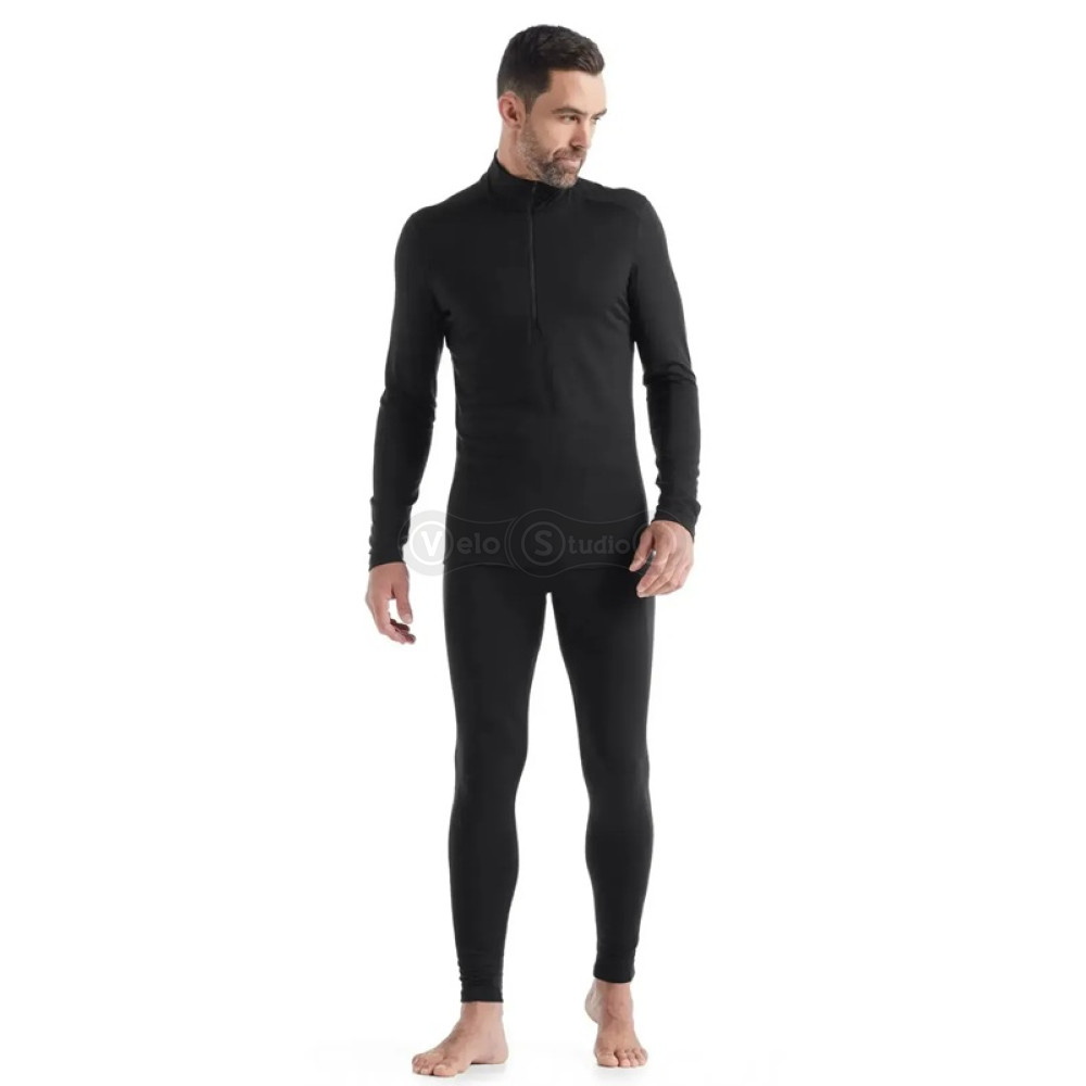 Термофутболка с длинным рукавом ICEBREAKER 200 Oasis LS Half Zip MEN BLACK L