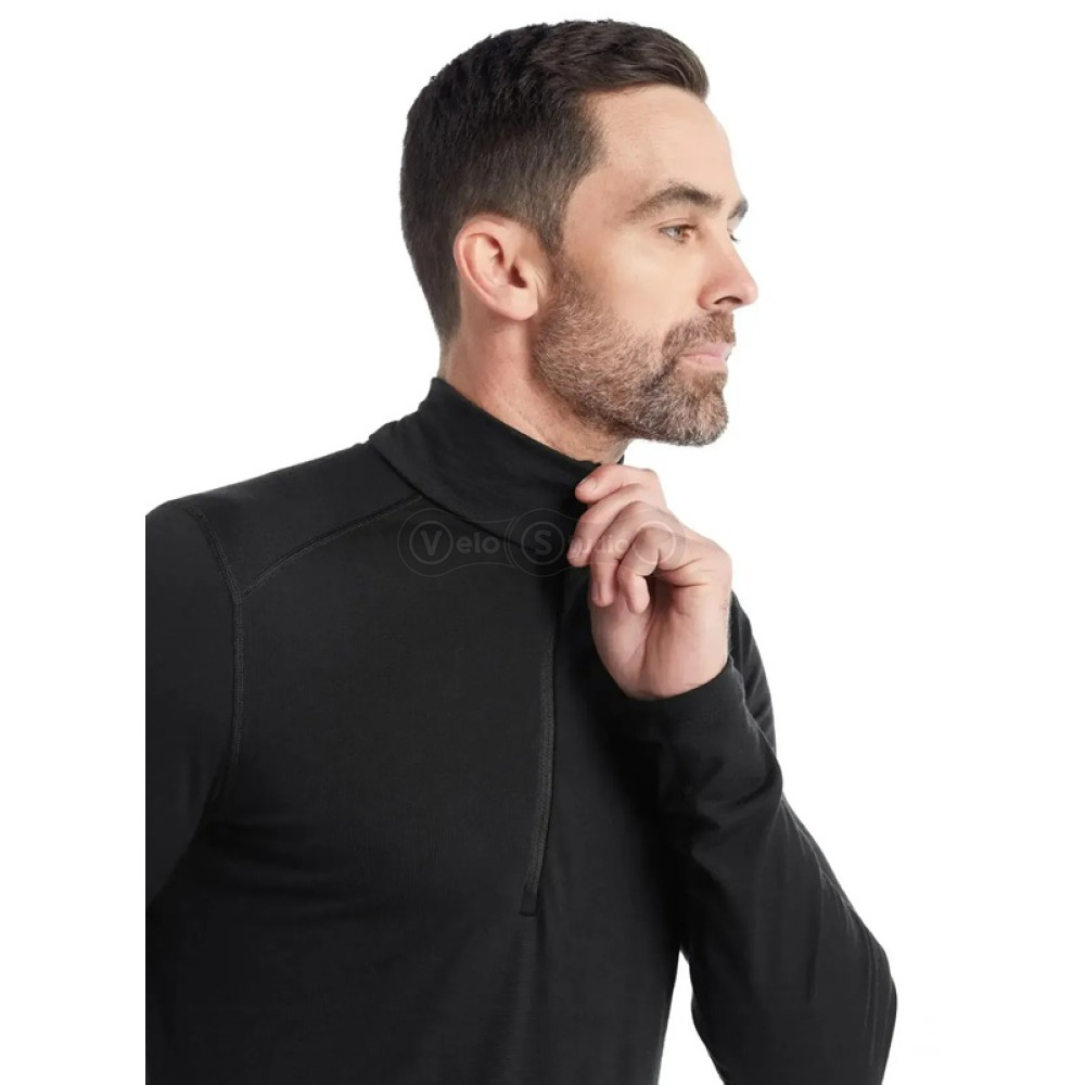 Термофутболка с длинным рукавом ICEBREAKER 200 Oasis LS Half Zip MEN BLACK L