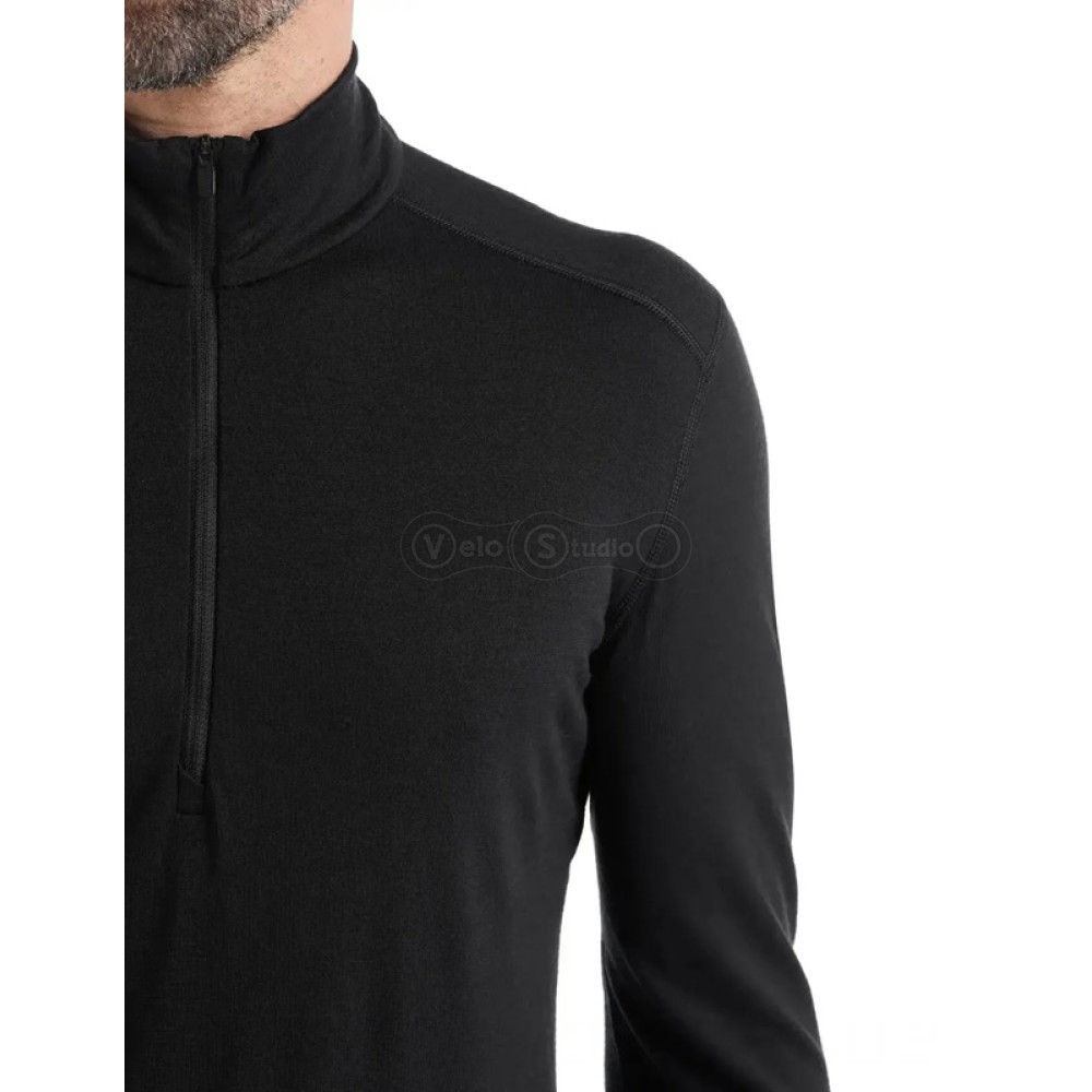 Термофутболка с длинным рукавом ICEBREAKER 200 Oasis LS Half Zip MEN BLACK L