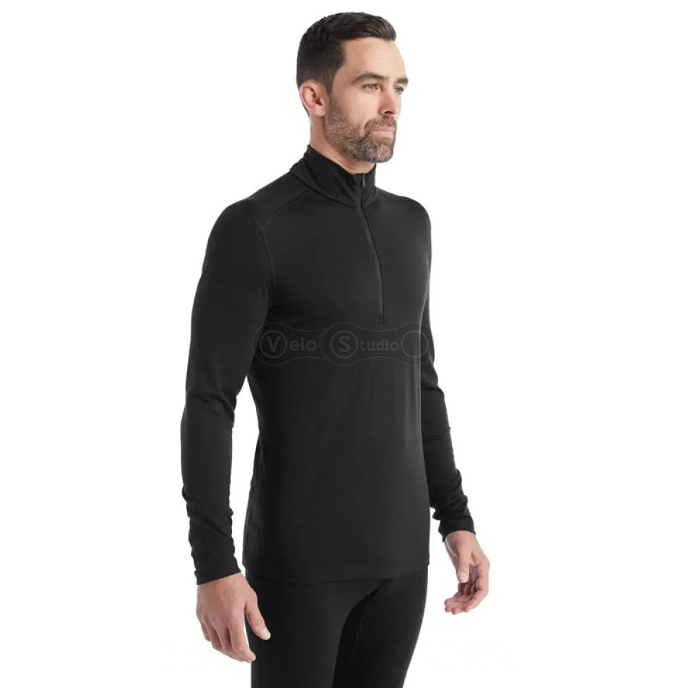 Термофутболка с длинным рукавом ICEBREAKER 200 Oasis LS Half Zip MEN BLACK XL