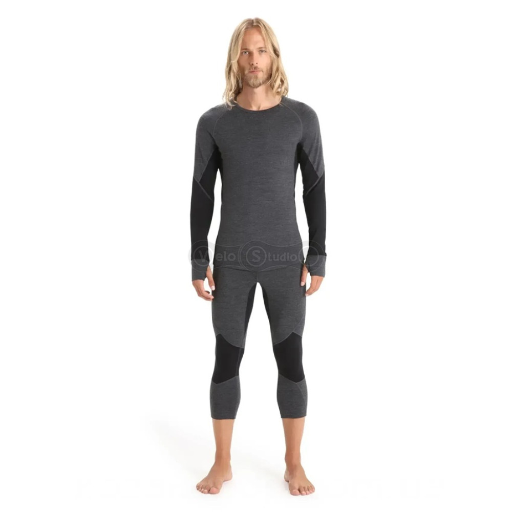 Термофутболка с длинным рукавом ICEBREAKER 260 Zone LS Crewe MEN JET HTHR/BLACK S