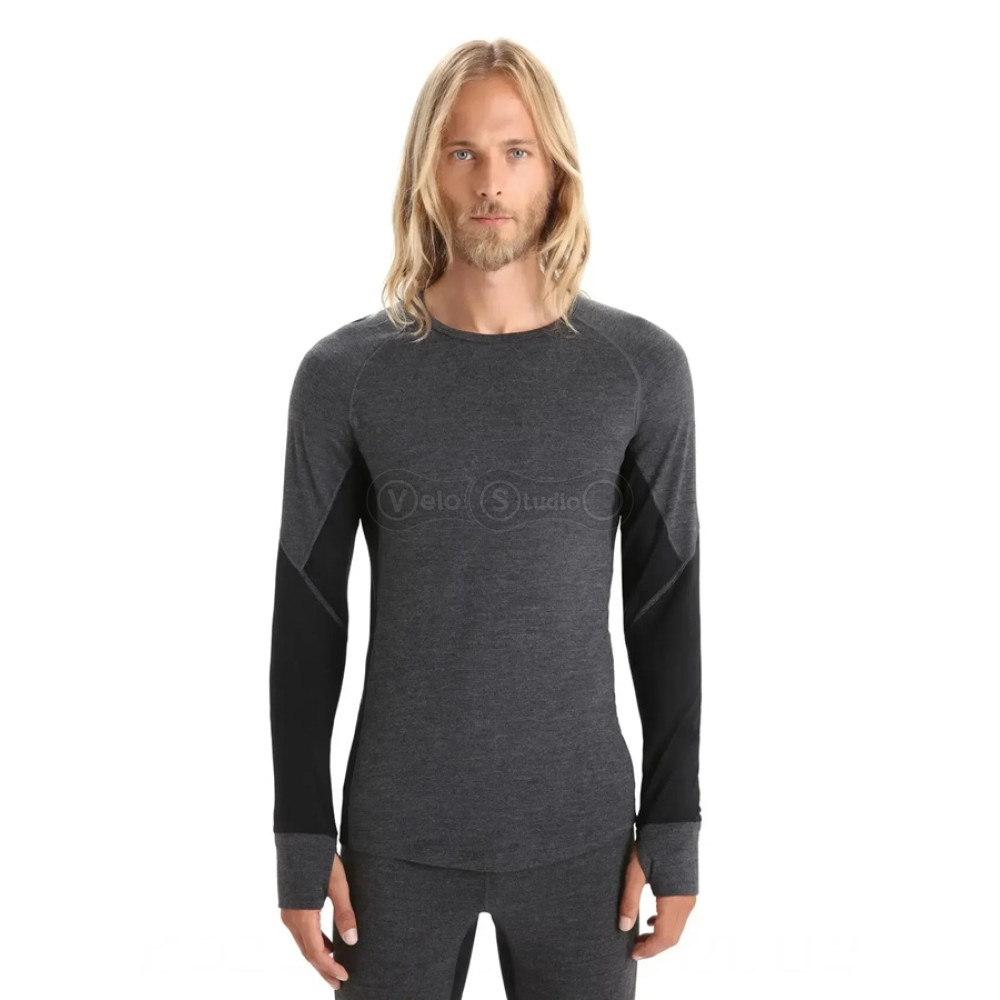 Термофутболка с длинным рукавом ICEBREAKER 260 Zone LS Crewe MEN JET HTHR/BLACK XL