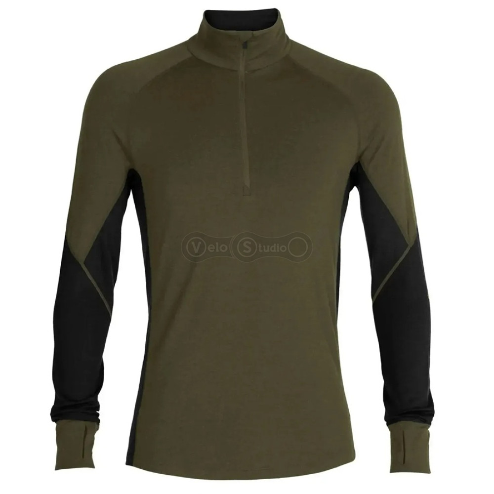 Термофутболка с длинным рукавом ICEBREAKER 260 Zone LS Half Zip MEN LODEN/BLACK M