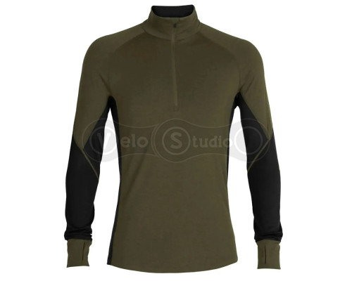 Термофутболка з довгим рукавом ICEBREAKER 260 Zone LS Half Zip MEN LODEN/BLACK XL