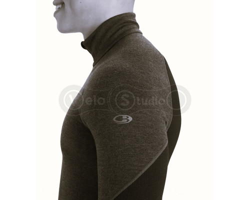 Термофутболка з довгим рукавом ICEBREAKER 260 Zone LS Half Zip MEN LODEN/BLACK XL