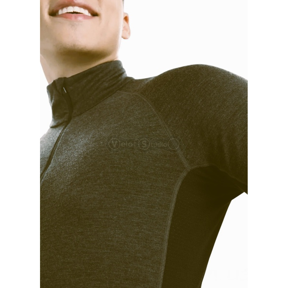 Термофутболка с длинным рукавом ICEBREAKER 260 Zone LS Half Zip MEN LODEN/BLACK XL